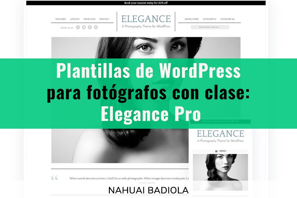 Plantillas WordPress para fotógrafos Elegance Pro